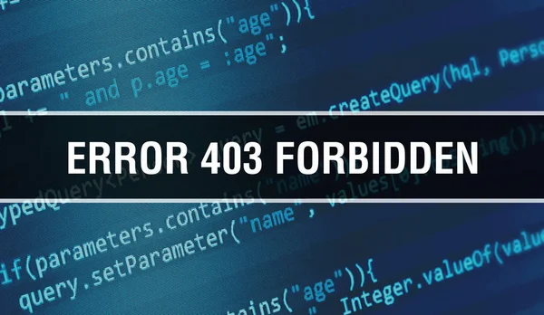 Fout 403 verboden met binaire code digitale technologie blauw — Stockfoto